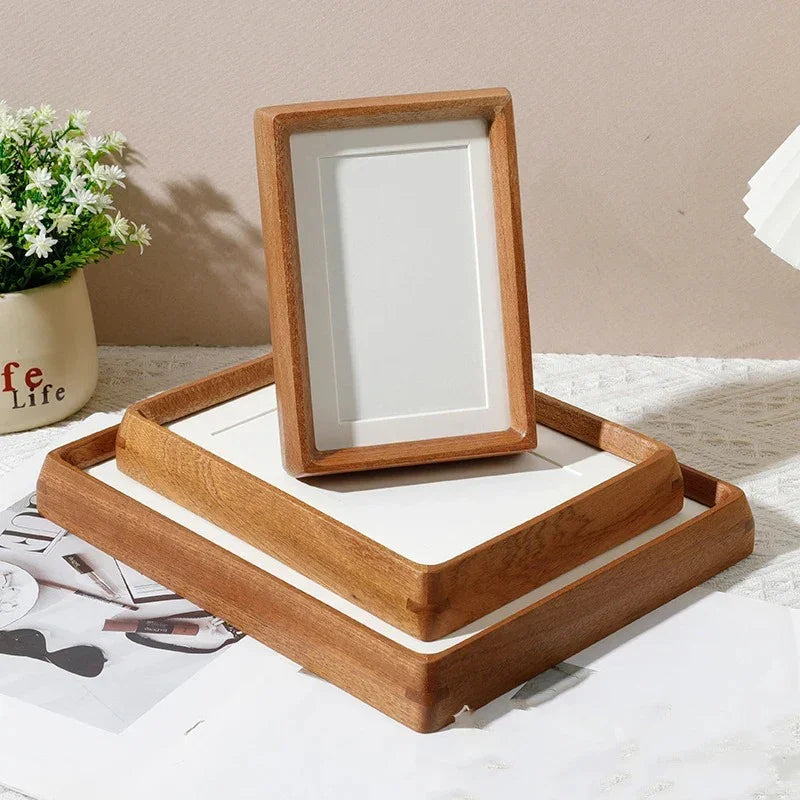 Houten Fotolijst met Afgeronde Hoeken en Acryl Voorplaat voor Tafelopstelling