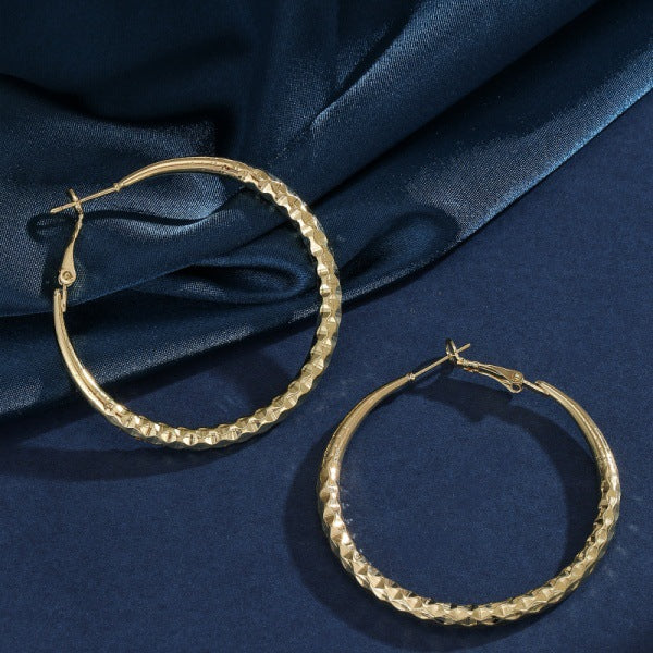 ๐ BUY 1 GET 1 FREE ๐ Diamond-Cut Hoop Earrings for Women โ Elegant, Sparkling ๐