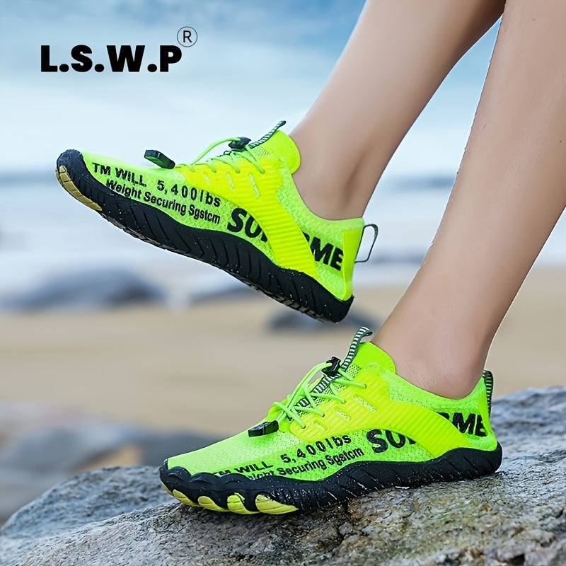 Men's Wading Shoes, Anti-Slip, Breathable Knit Mesh Indoor Yoga Shoes, Wide Toe Box