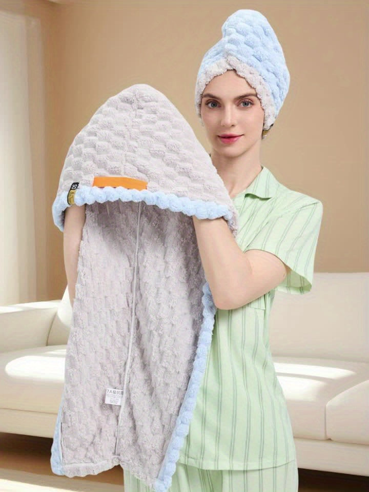 1pc Women'S Extra Large Quick-Dry Hair Towel - Super Absorbent Microfiber Turban with Wide Brim, 50x70cm (19.69x27.56in) for Curly, Wavy, Straight Hair - Thick & Soft for Home, Travel, Christmas Gift, Hair Towel For Women, Hair Towel For Men