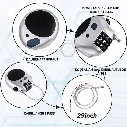Diebstahlschutz teleskopisches Drahtschloss | 1+1 GRATIS