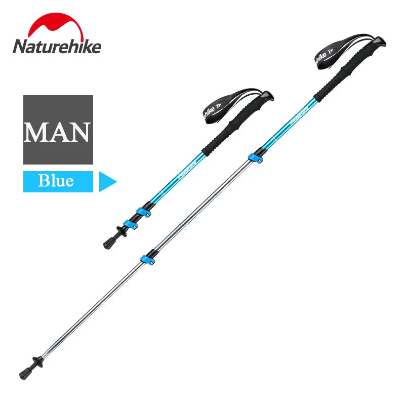 Naturehike Hiking Poles Three Sections Of Aluminum Pole For Mountaineering Hiking Skiing Travel Poles Climbing Trekking Pole