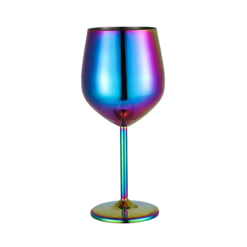 Cocktail Glass Nordic Stainless Steel Durable Tall Champagne Outdoor Metal Red Juice Wine Creative Cup for Bar Party and Home
