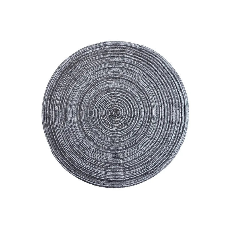 Nordic Style Imitation Cotton Yarn Placemat Round Ramie Woven Coaster Insulation Dish Mat Household Anti-scald Mat