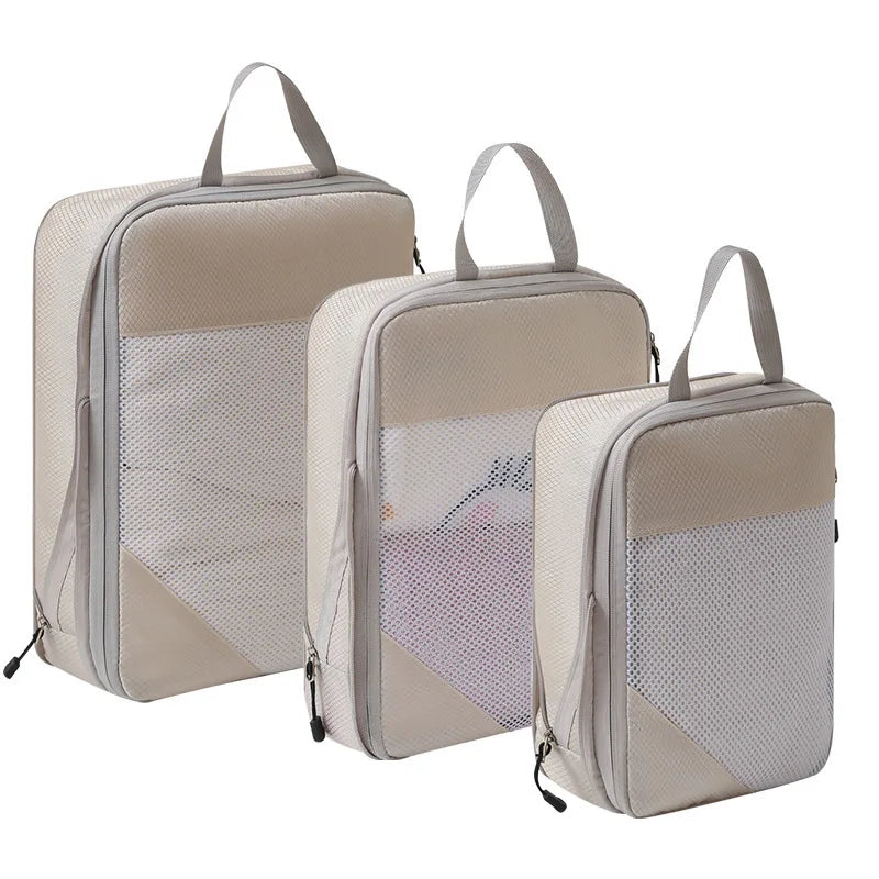Travel Storage Bag 5-piece Set With Mesh Compression Storage Bag Luggage Organizer Bag Space Saving Portable Set
