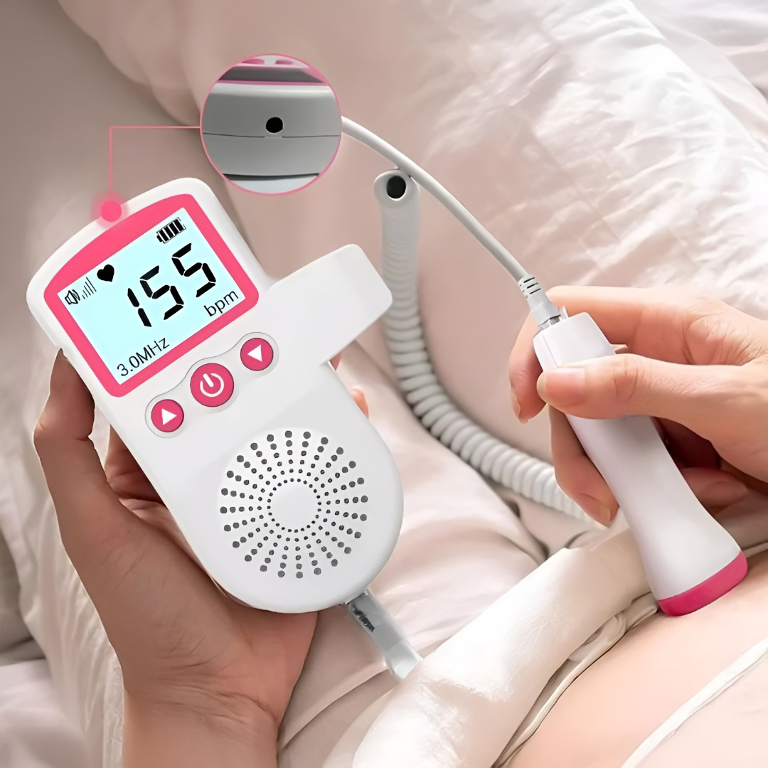 Baby Heartbeat Monitor - Backlit LCD Screen | Pregnancy Heartbeat Monitor | Real-Time Audio Output | Fetal Heart Rate Monitoring at Home