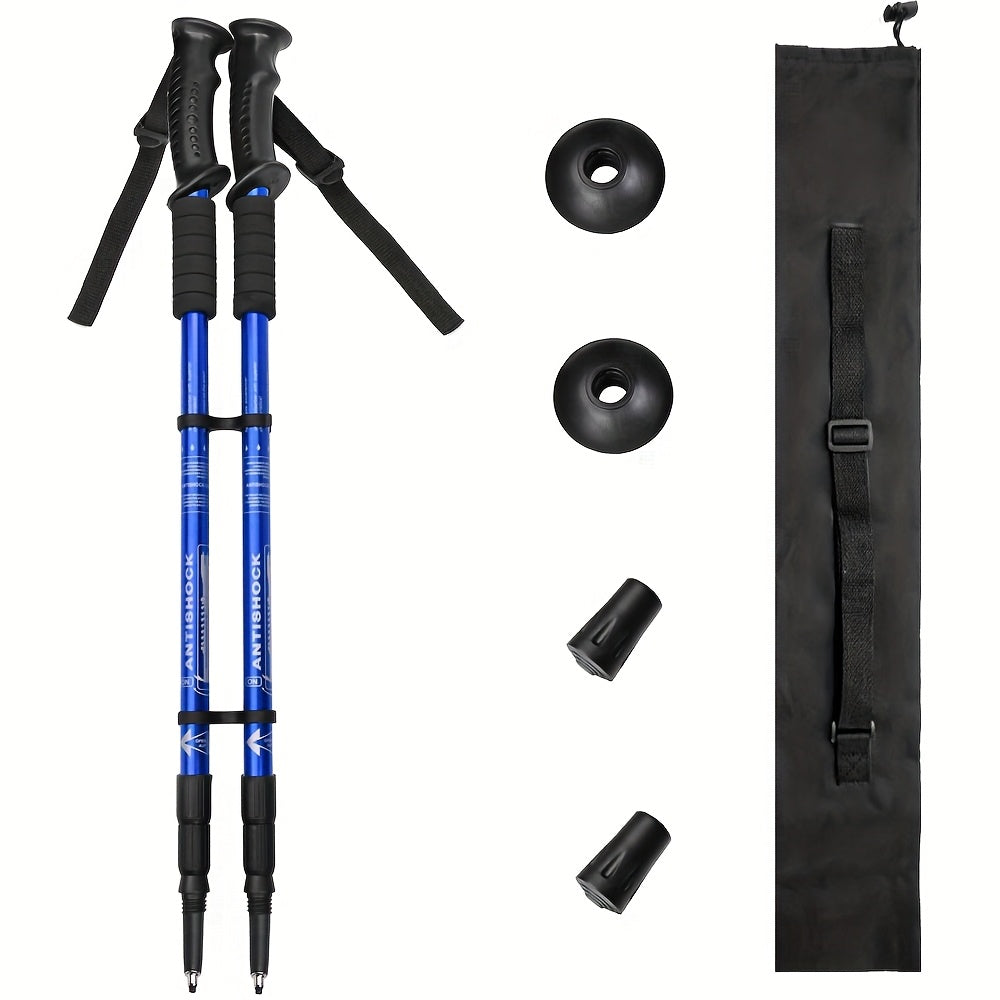 2pcs Adjustable Aluminum Alloy Trekking Poles 23.62 Inches - 59.6 Inches Adjustable at Will, Suitable for Hiking, Rock Climbing And Outdoor Adventure - Perfect Labor Day Equipment for Hiking Enthusiasts