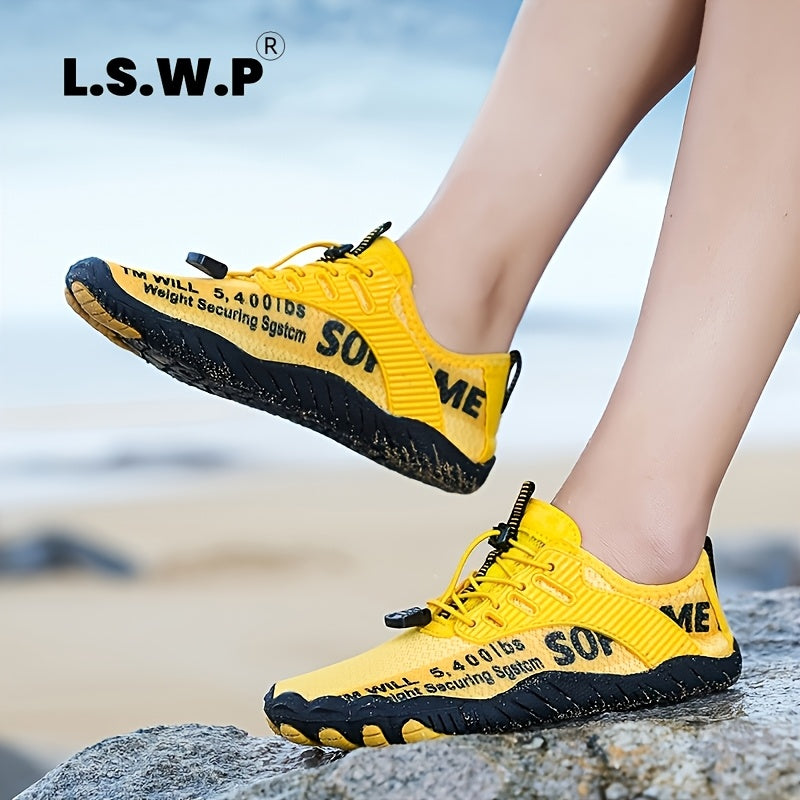 Men's Wading Shoes, Anti-Slip, Breathable Knit Mesh Indoor Yoga Shoes, Wide Toe Box