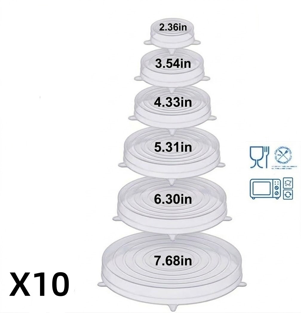 Vodlans™ Reusable Silicone Lids — 6 PCS Stretch Bowl & Pot Covers