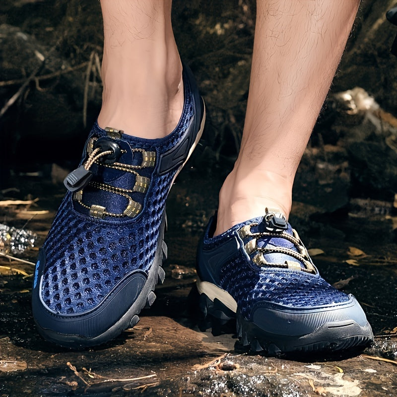 Mesh Shoes, Rubber Thick Sole, Handcrafted Cold Glue Shoes, Outdoor Casual Athletic Men'S Shoes