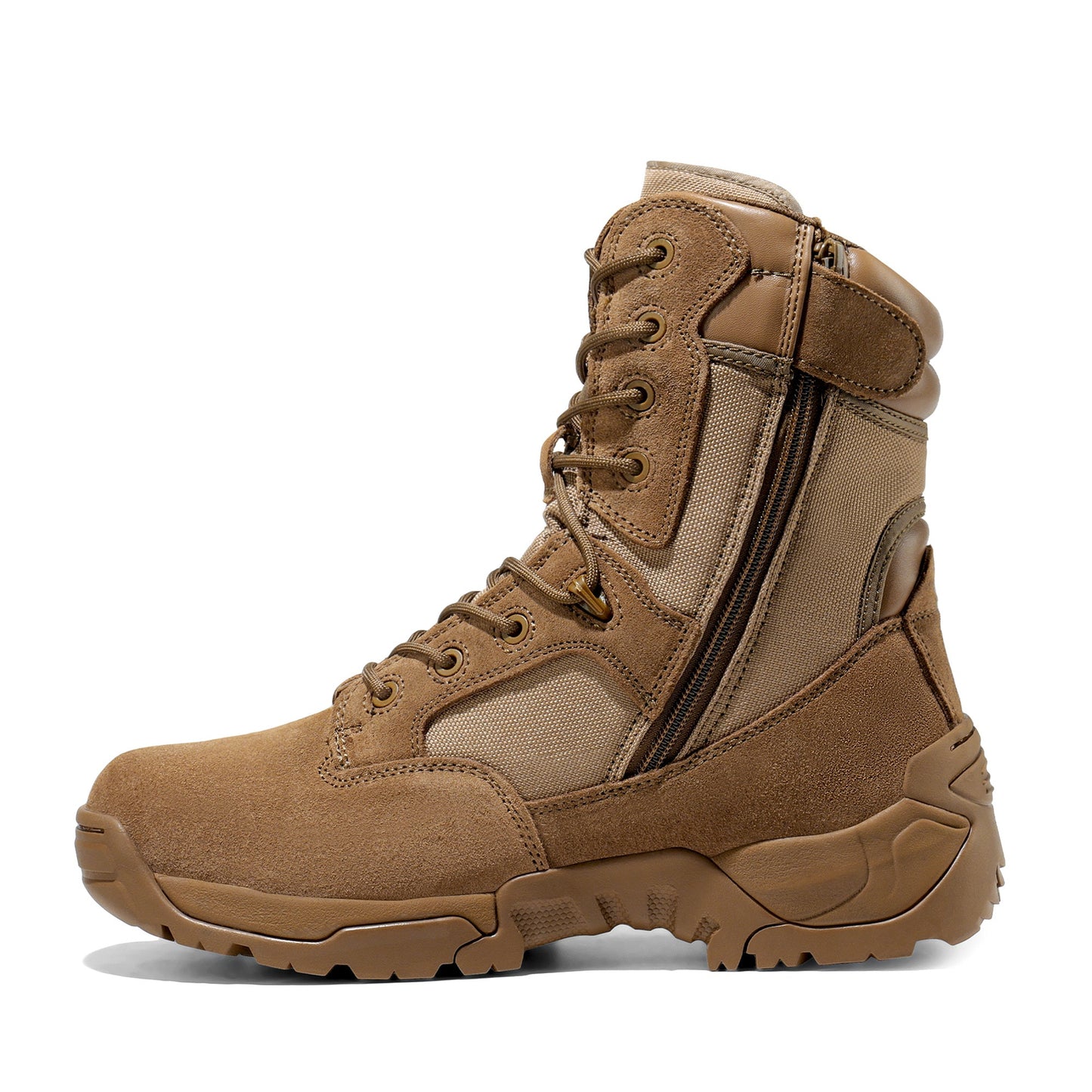 NORTIV 8 Men's Tactical Boot Waterproof Lightweight Comfortable Boots for Work Motorcycle Combat Boots Side Zipper Hiking Outdoor Climbing Activities All Day All Season Christmas Gifts