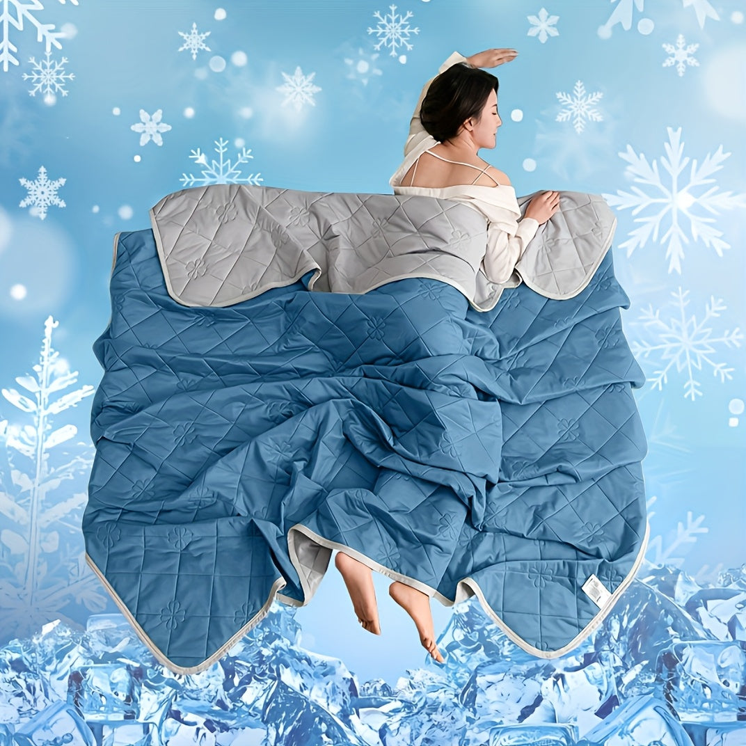 1pc Cool-Sense Summer Quilt | Soft, Ultrasonic Embossed, Non-fading, All-Season, Machine Washable, Suitable for Bedroom, Living Room, Guest Room Use