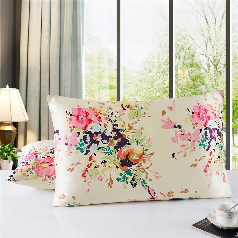 1pc Luxurious 100% Mulberry Silk Pillowcase with Zipper Closure - Soft Leopard Print, Polka Dot & Floral Designs, Skin-Friendly & Durable, Multiple Colors Available