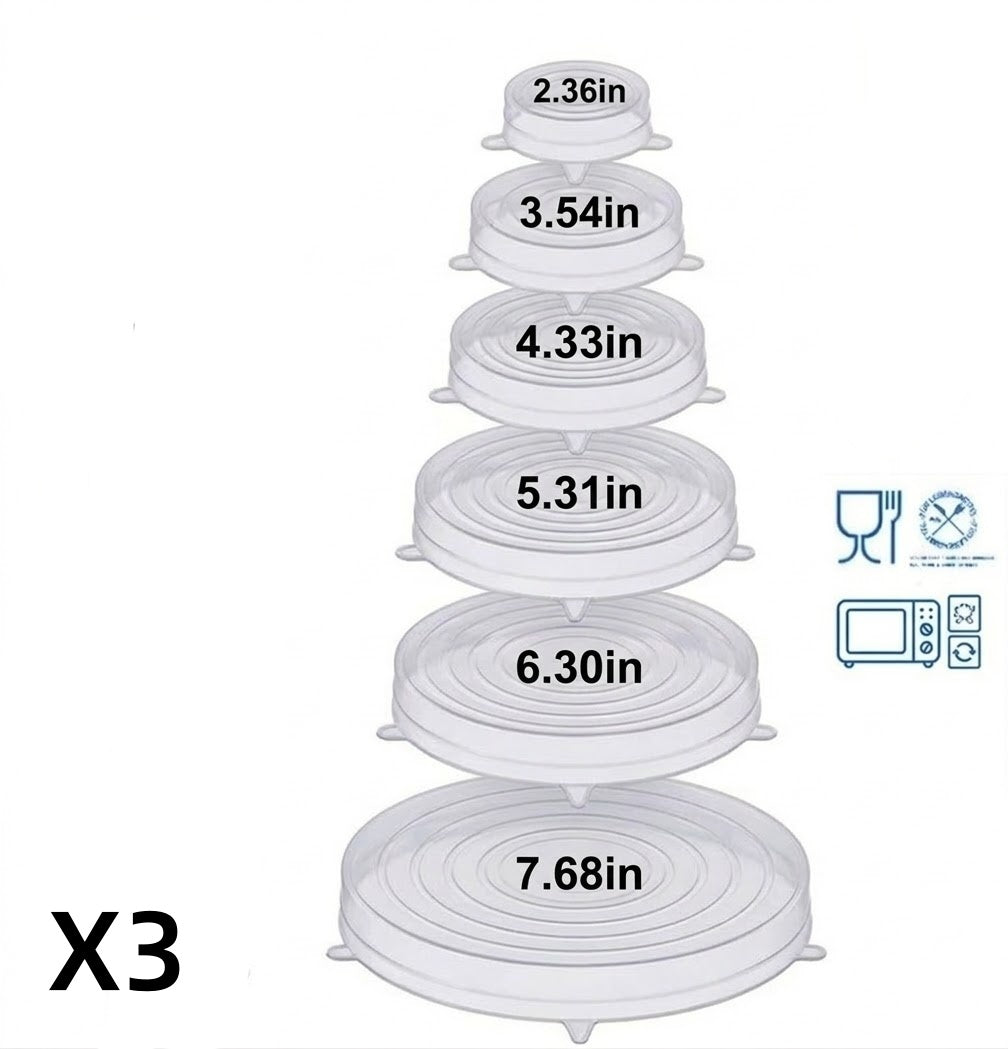 Vodlans™ Reusable Silicone Lids — 6 PCS Stretch Bowl & Pot Covers