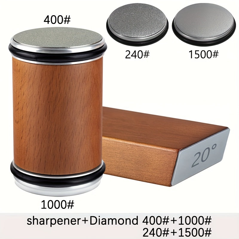 Schleifstein-Set DuoCut | Diamantstein mit Magnet-Halterung | 15° & 20° Schleifwinkel | Holz & Metall