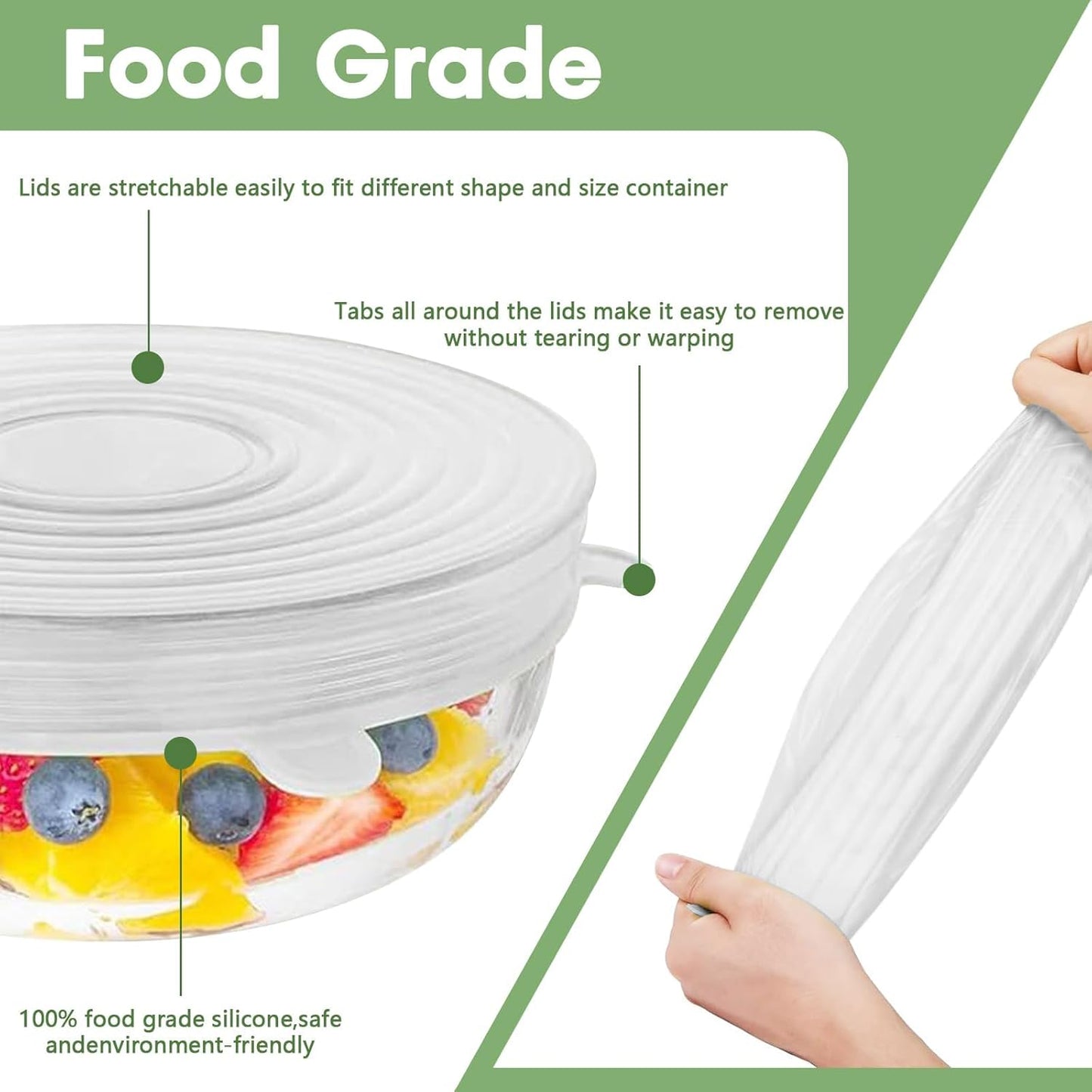 Vodlans™ Reusable Silicone Lids — 6 PCS Stretch Bowl & Pot Covers