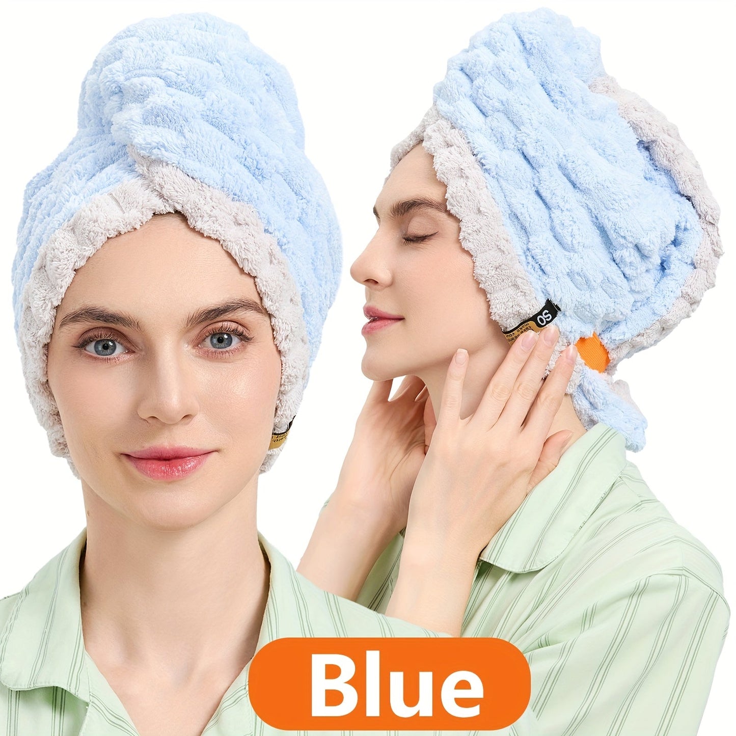 1pc Women'S Extra Large Quick-Dry Hair Towel - Super Absorbent Microfiber Turban with Wide Brim, 50x70cm (19.69x27.56in) for Curly, Wavy, Straight Hair - Thick & Soft for Home, Travel, Christmas Gift, Hair Towel For Women, Hair Towel For Men