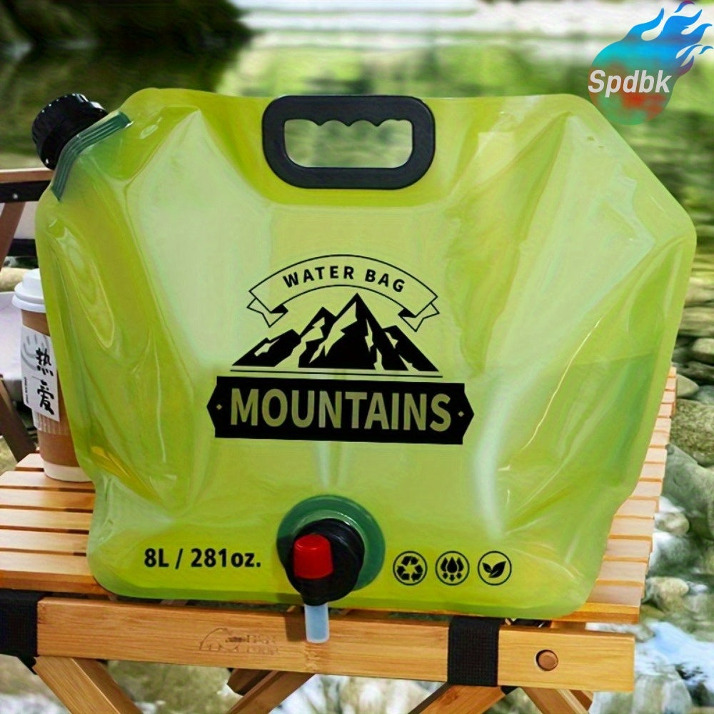 2.11gal Portable Water Container with Faucet - Foldable, Lightweight & Durable PET Material, Ideal for Camping, Hiking, Travel & Outdoor Activities, Camping Water Jug