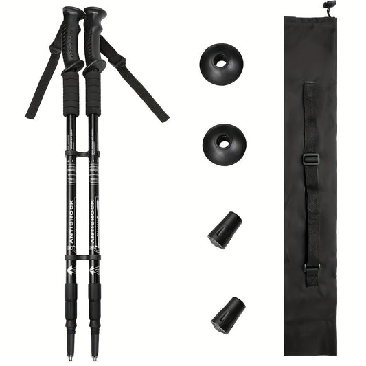 2pcs Adjustable Aluminum Alloy Trekking Poles 23.62 Inches - 59.6 Inches Adjustable at Will, Suitable for Hiking, Rock Climbing And Outdoor Adventure - Perfect Labor Day Equipment for Hiking Enthusiasts