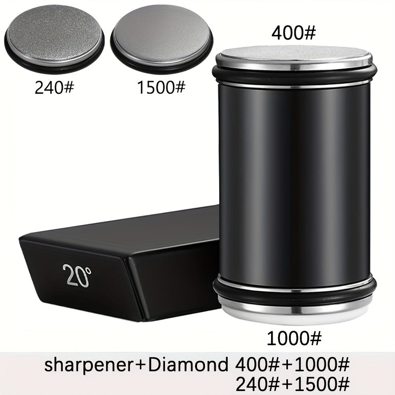 Schleifstein-Set DuoCut | Diamantstein mit Magnet-Halterung | 15° & 20° Schleifwinkel | Holz & Metall
