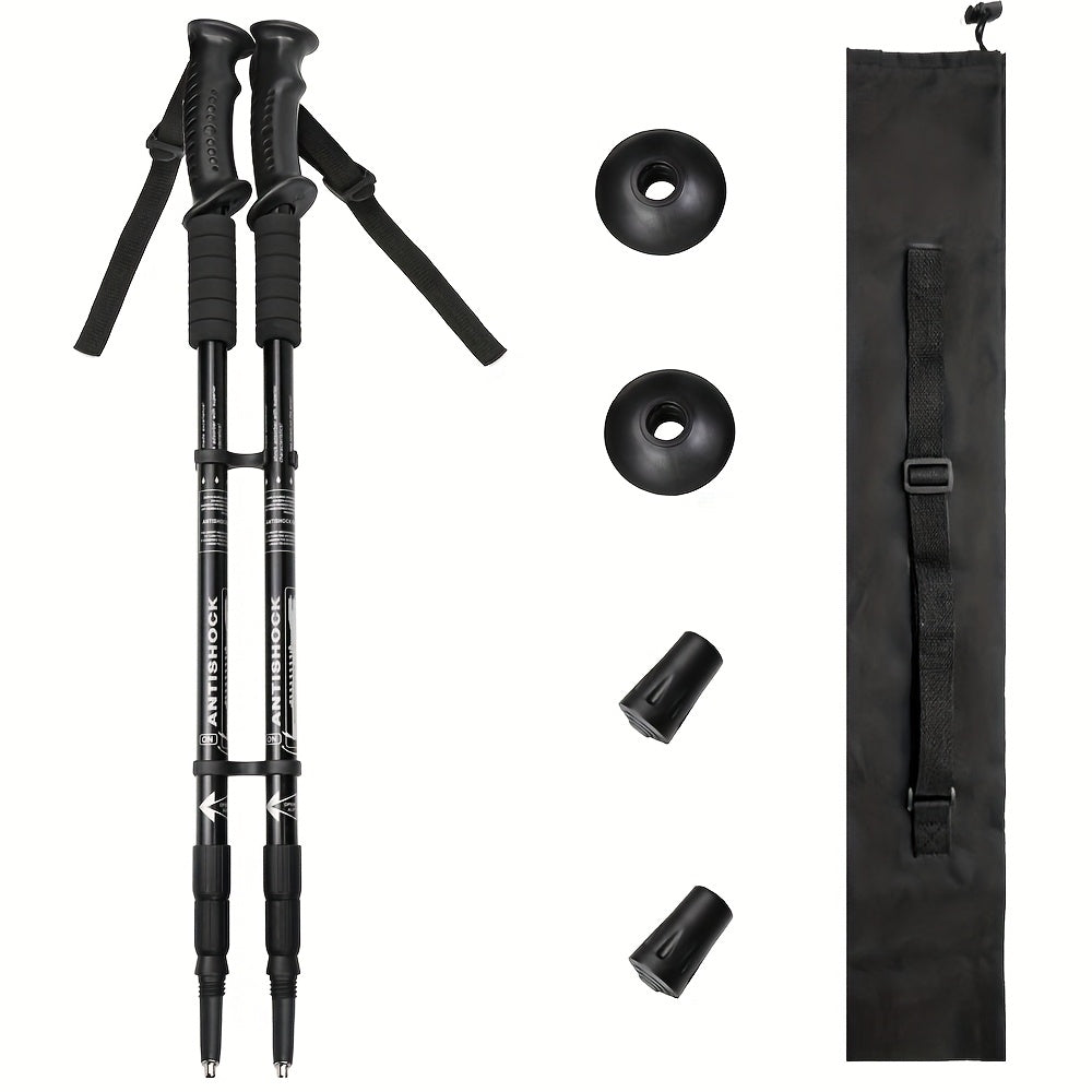 2pcs Adjustable Aluminum Alloy Trekking Poles 23.62 Inches - 59.6 Inches Adjustable at Will, Suitable for Hiking, Rock Climbing And Outdoor Adventure - Perfect Labor Day Equipment for Hiking Enthusiasts