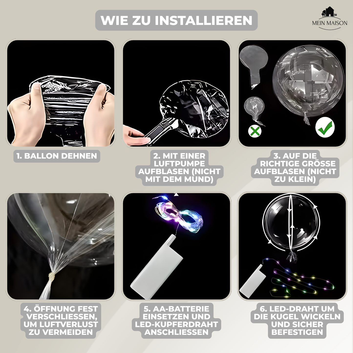 5+5 GRATIS | PartyGlow – Erleuchte jede Party mit warmem, wiederverwendbarem LED-Luftballon-Strahlerlicht