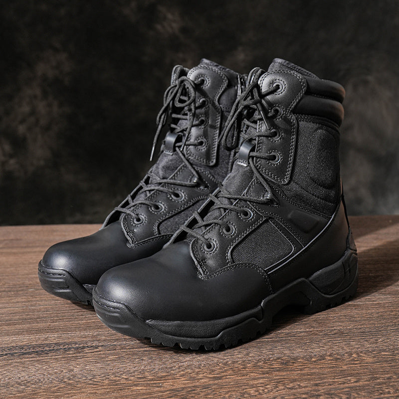 NORTIV 8 Men's Tactical Boot Waterproof Lightweight Comfortable Boots for Work Motorcycle Combat Boots Side Zipper Hiking Outdoor Climbing Activities All Day All Season Christmas Gifts