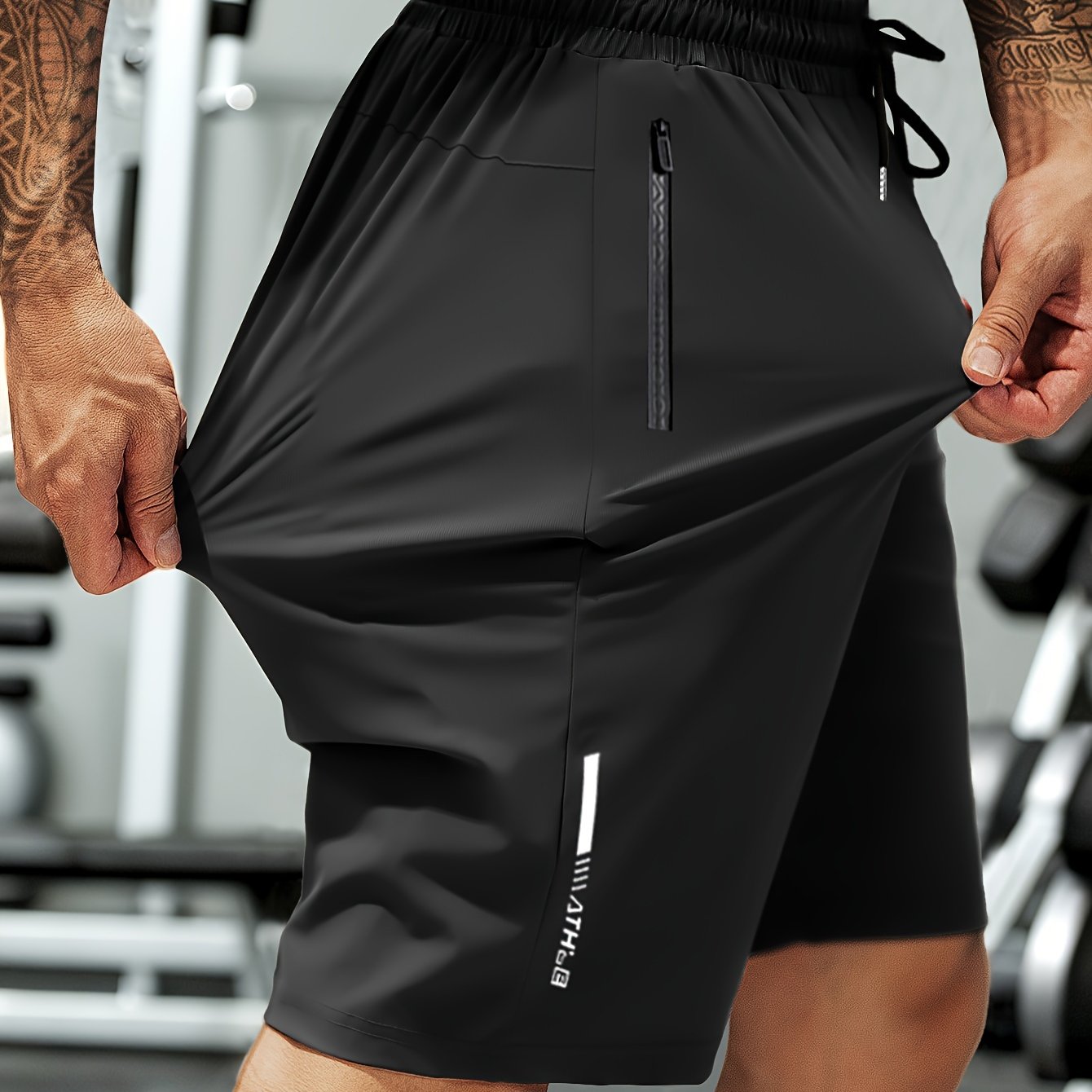 Men'S High-Elasticity Summer Shorts with Drawstring Waist And Zipper Pockets - Navy Blue, Casual Outdoor And Fitness Gear, Breathable Nylon-Spandex Blend, Ideal for Gym, Hiking And Daily Wear, Outdoor Shorts|Drawstring Shorts|Durable Shorts