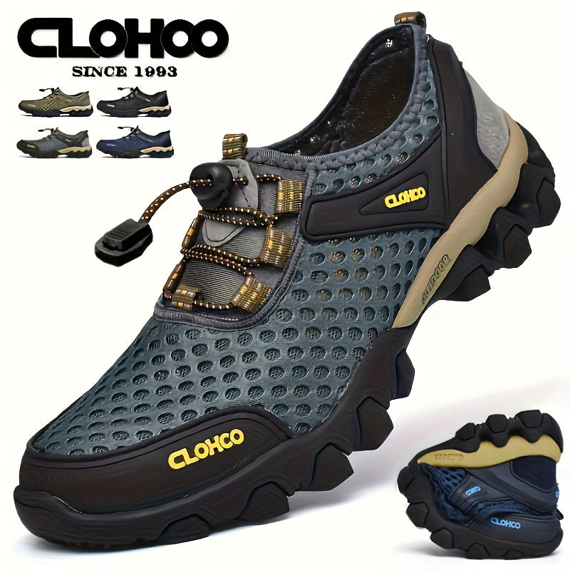 Mesh Shoes, Rubber Thick Sole, Handcrafted Cold Glue Shoes, Outdoor Casual Athletic Men'S Shoes