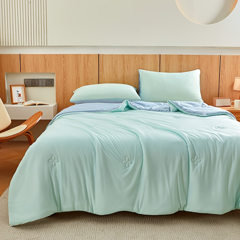 1pc Ultra-Soft Cool Summer Quilt - Lightweight & Breathable Air Conditioning Blanket, Skin-Friendly Cooling Material, Perfect for Hot Sleepers, Solid Color, Easy Care