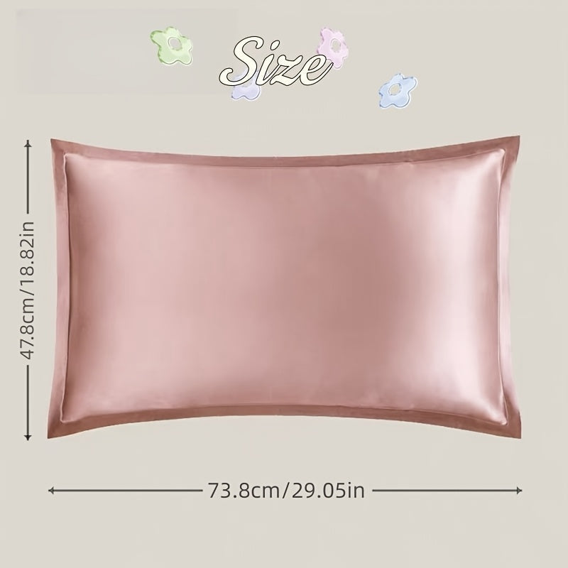 2-Pack Luxurious 30% Mulberry Blended Satin Pillowcases, 25 Momme Satin Weave, Hypoallergenic Solid Color Envelope Closure, 120-140gsm