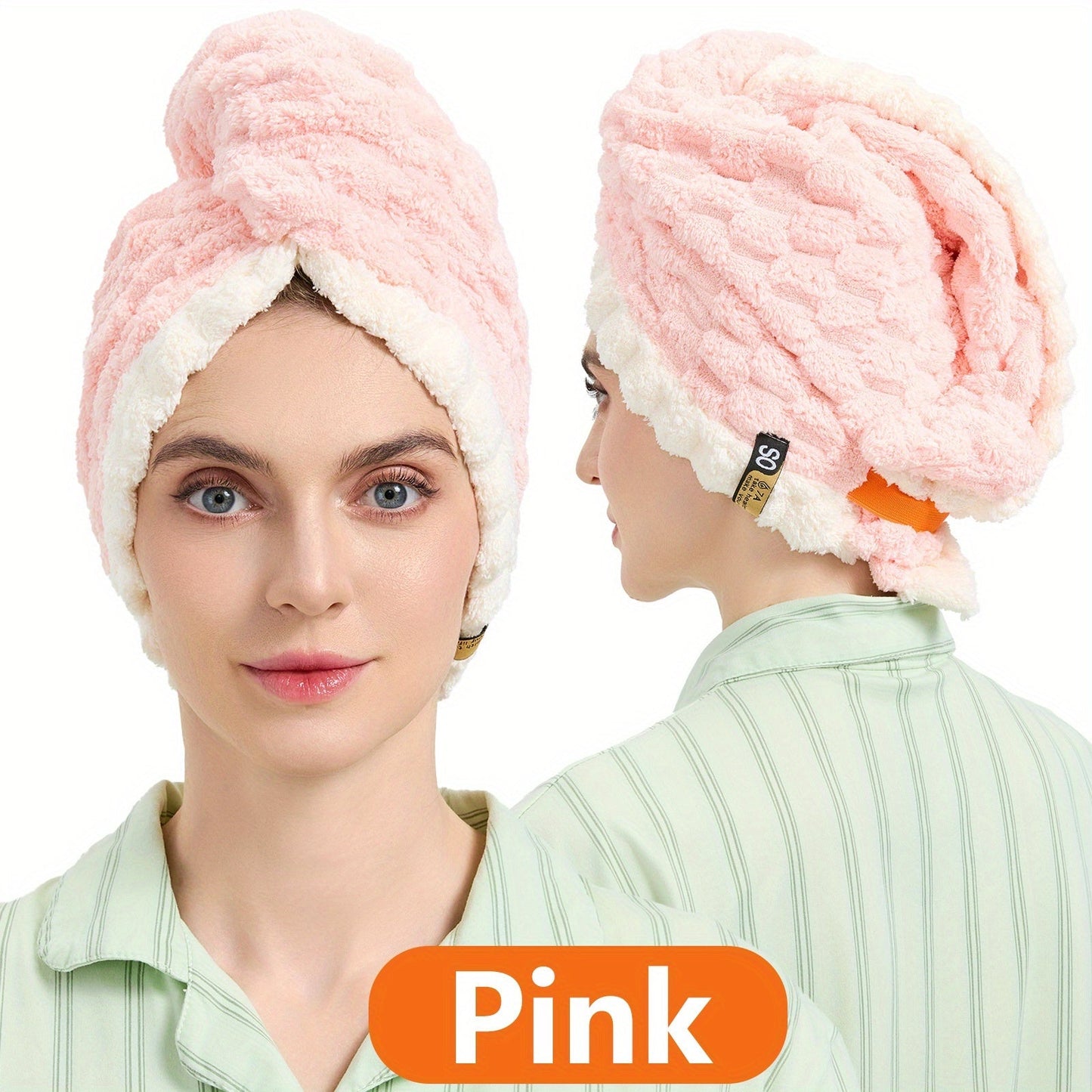 1pc Women'S Extra Large Quick-Dry Hair Towel - Super Absorbent Microfiber Turban with Wide Brim, 50x70cm (19.69x27.56in) for Curly, Wavy, Straight Hair - Thick & Soft for Home, Travel, Christmas Gift, Hair Towel For Women, Hair Towel For Men