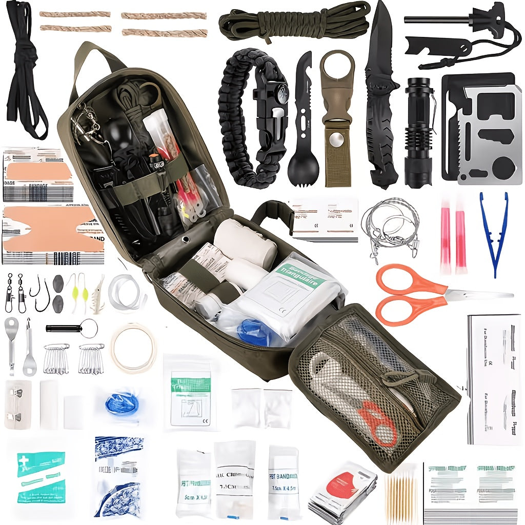 Versatile Outdoor Emergency Kit]Compatible with MOLLE System, This Survival First Aid Set Is a Must-Have for Camping, Hunting, Hiking, And Fishing. A Universal Emergency Gear Suitable for Both Men And Women, It Makes a Practical Gift Option