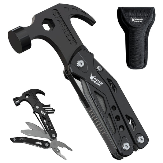 14-In-1 Hammer Multitool Pliers Bottle Opener Screwdrivers, Camping Survival Gear, Cool Gadgets for Hiking Outdoor, Anniversary Birthday Gifts Christmas Stocking Stuffers for Men Boys