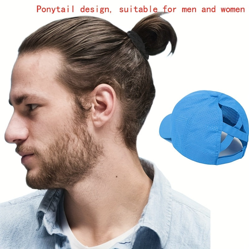 1X Summer Quick-Dry Men'S Ponytail Baseball Cap, Hat, Women'S Sports Cap, Camping Hat