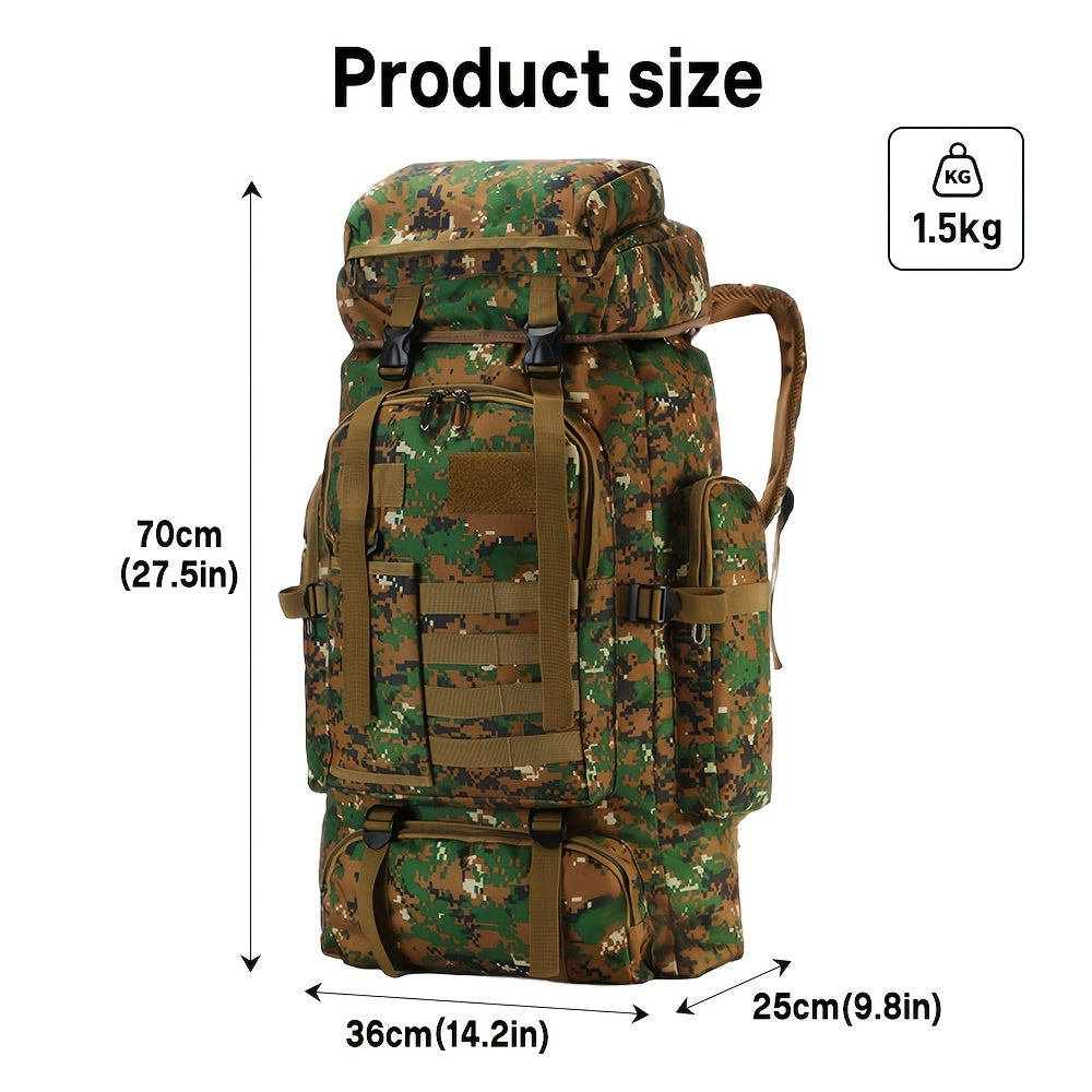 21.13gal Large Tactical Backpack For Men, Heavy Duty Hiking Camping Rucksack With MOLLE System, Durable Outdoor Travel Daypack For Hunting & Trekking