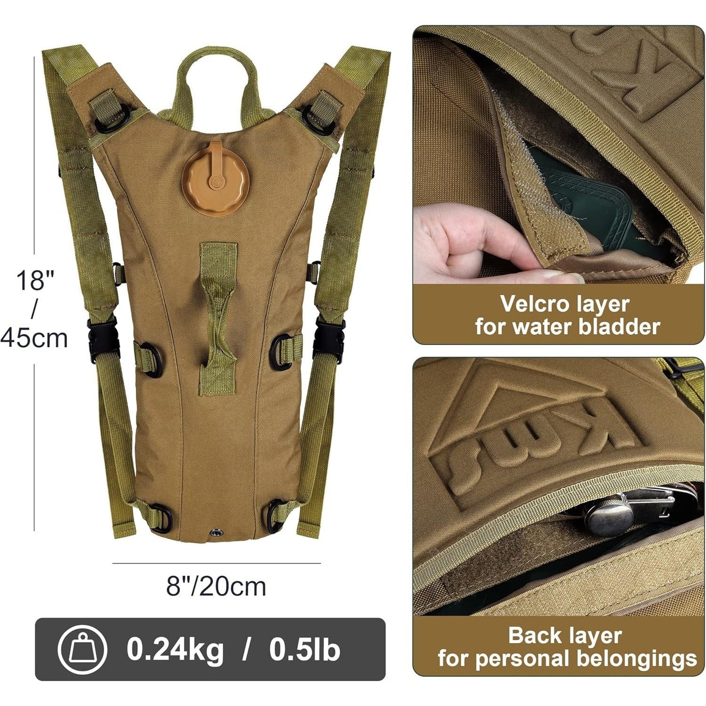 Backpacks for Men And Women Designed for Outdoor Activities, Tactical Hydration Packs, 3-Liter Water Bladders, Water Bag Backpacks, Lightweight And Adjustable Water Storage Solutions, Suitable for Running, Hiking, Cycling, Rock Climbing, Camping