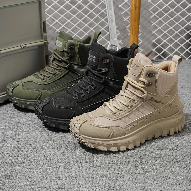 Autumn New High-Top Large Size Sports Hiking Shoes, Comfortable Thick Sole Lightweight Casual Walking Shoes, Suitable for All Seasons Daily Outdoor Sports, Walking And Travel, Hiking, Camping Gear