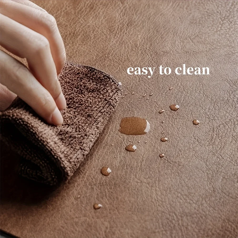 Square Imitation Faux Leather Kitchen Dining Table Insulation Placemat,Restaurant Decoration Insulation Table Mat 1/4/6pcs