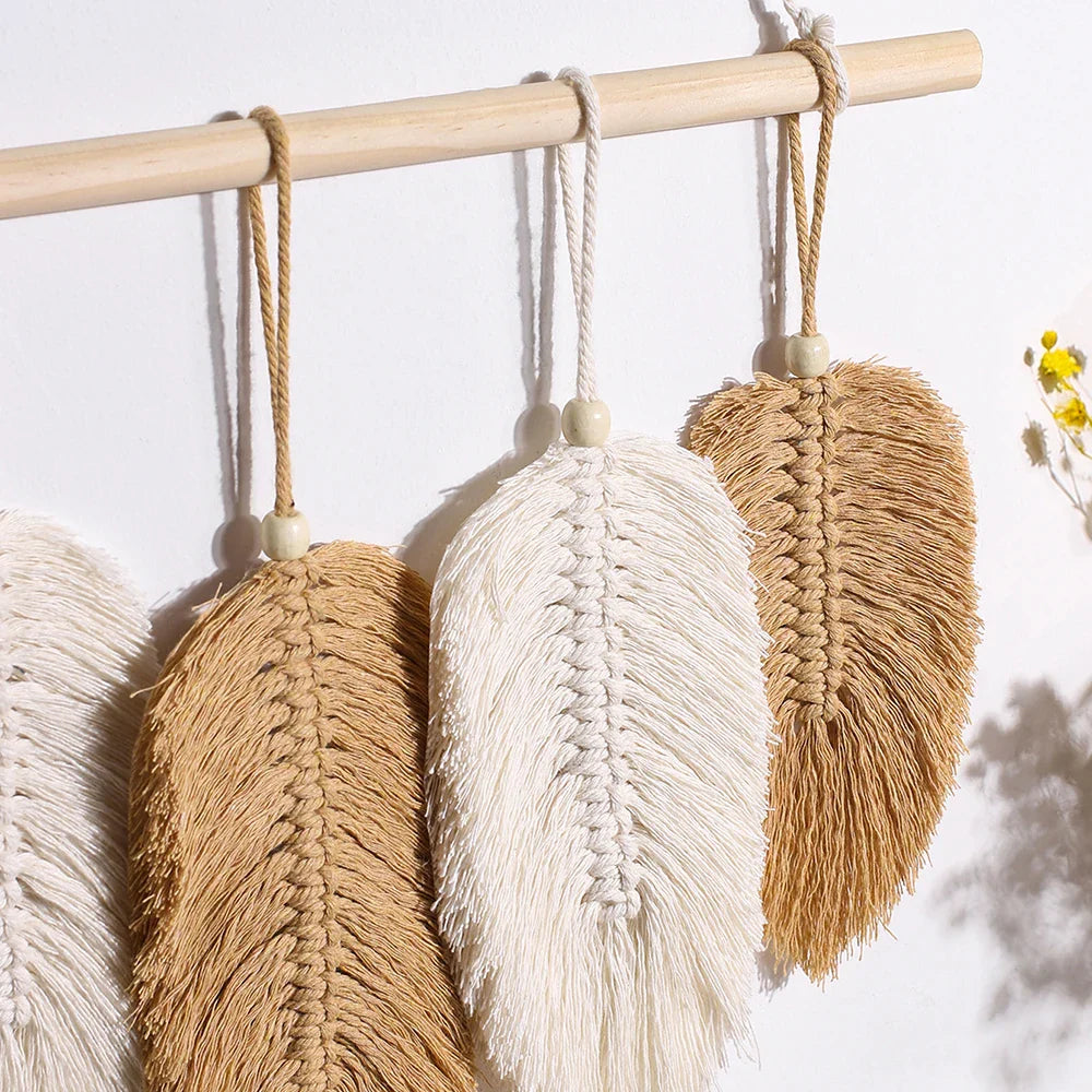 Leaf Macrame Wall Hanging Boho Room Home Decor  Woven Aesthetic Wall Tapestry Home living Room Wedding Decoration Gift