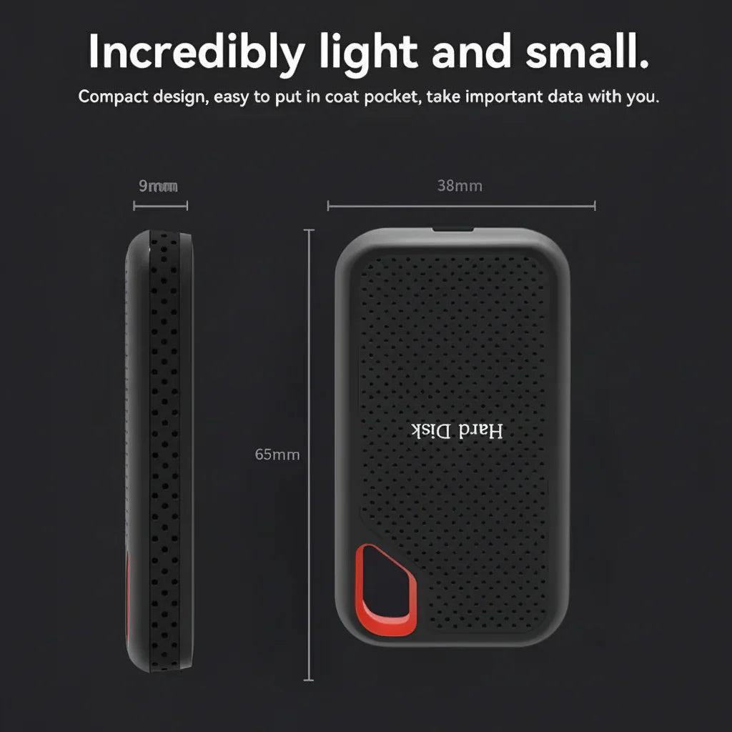 Disco Duro Externo SSD Portátil USB C Alta Velocidad Compacto