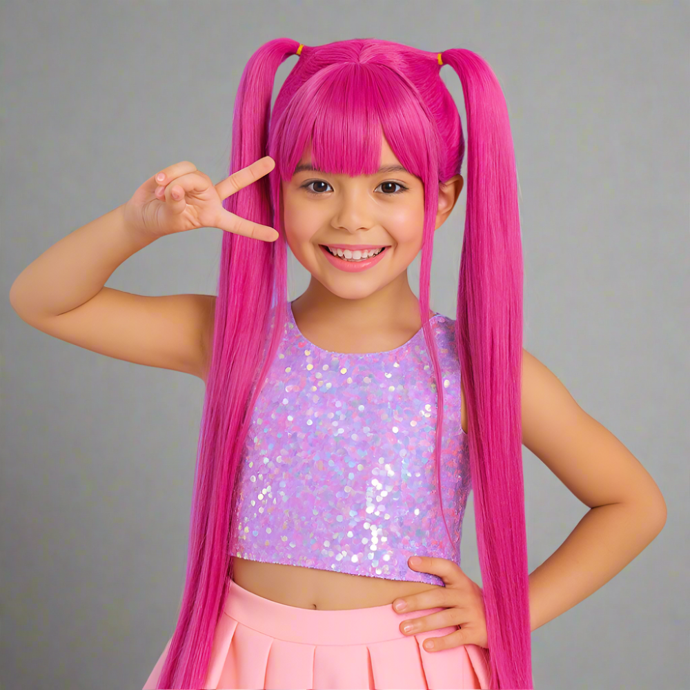 Wig Cosplay Hairpiece Kids Costume Party Wig Set