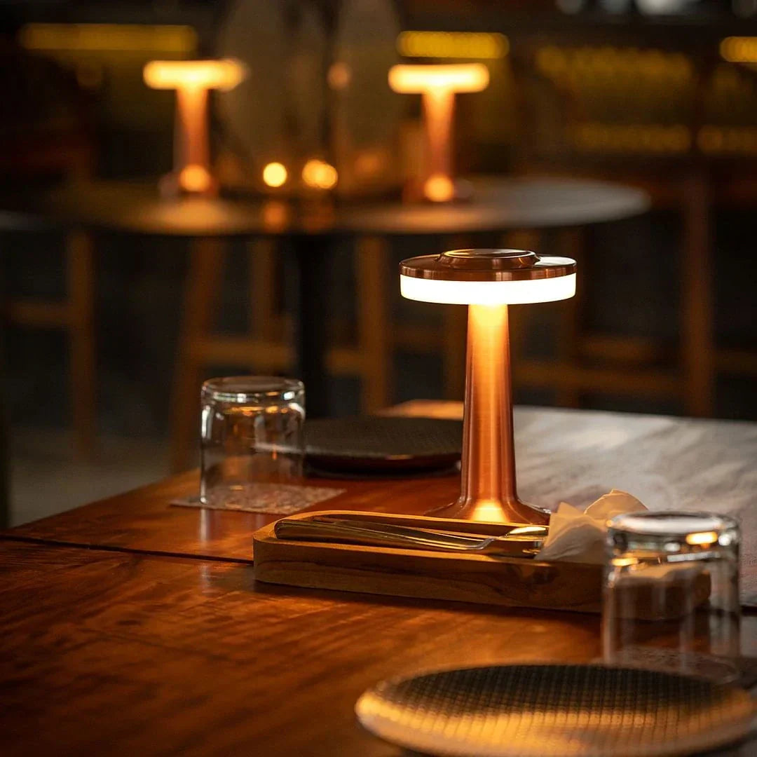 Draadloze Retro Tafellamp met Dimbaar Licht voor Restaurant en Woonkamer