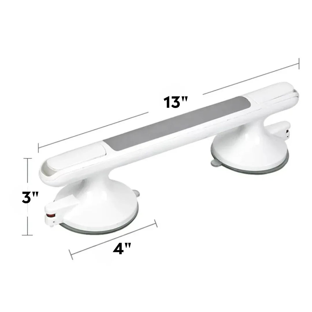 Bathroom Suction Grab - Bar No Drill | Safety Support Handle for Shower Bathtub Toilet and Daily Bathroom Stability