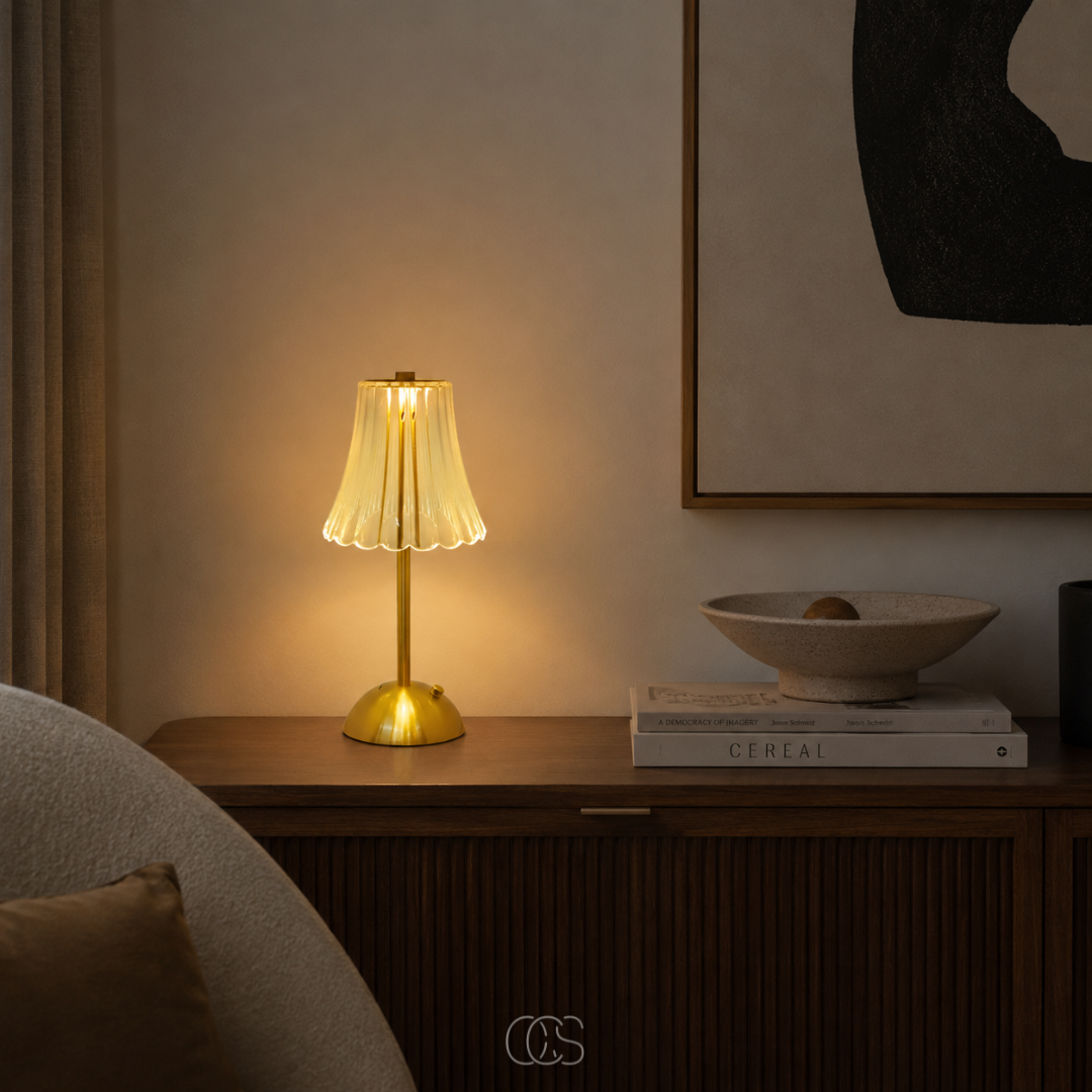 OCS - Halo Luxe Draadloze Kristal Tafellamp - Oplaadbaar & Dimbaar met Touchbediening