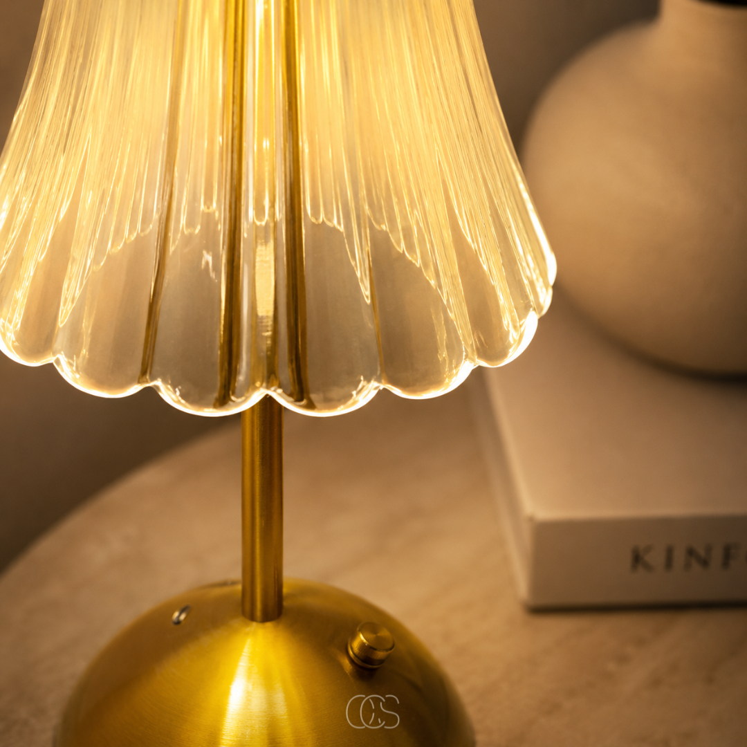 OCS - Halo Luxe Draadloze Kristal Tafellamp - Oplaadbaar & Dimbaar met Touchbediening