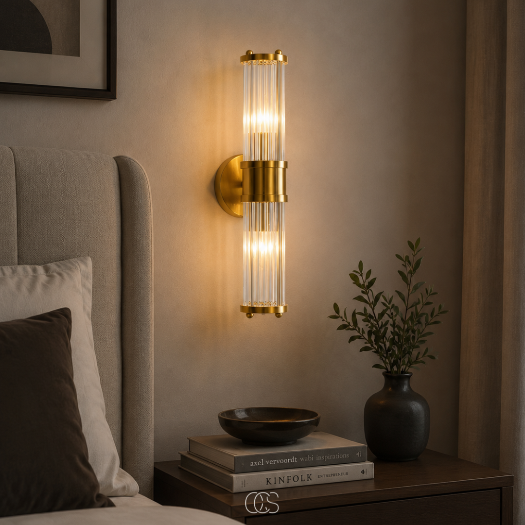 OCS - neyon Luxe Kristallen Wandlamp Goud - K9 Kristalglas & Messing Design