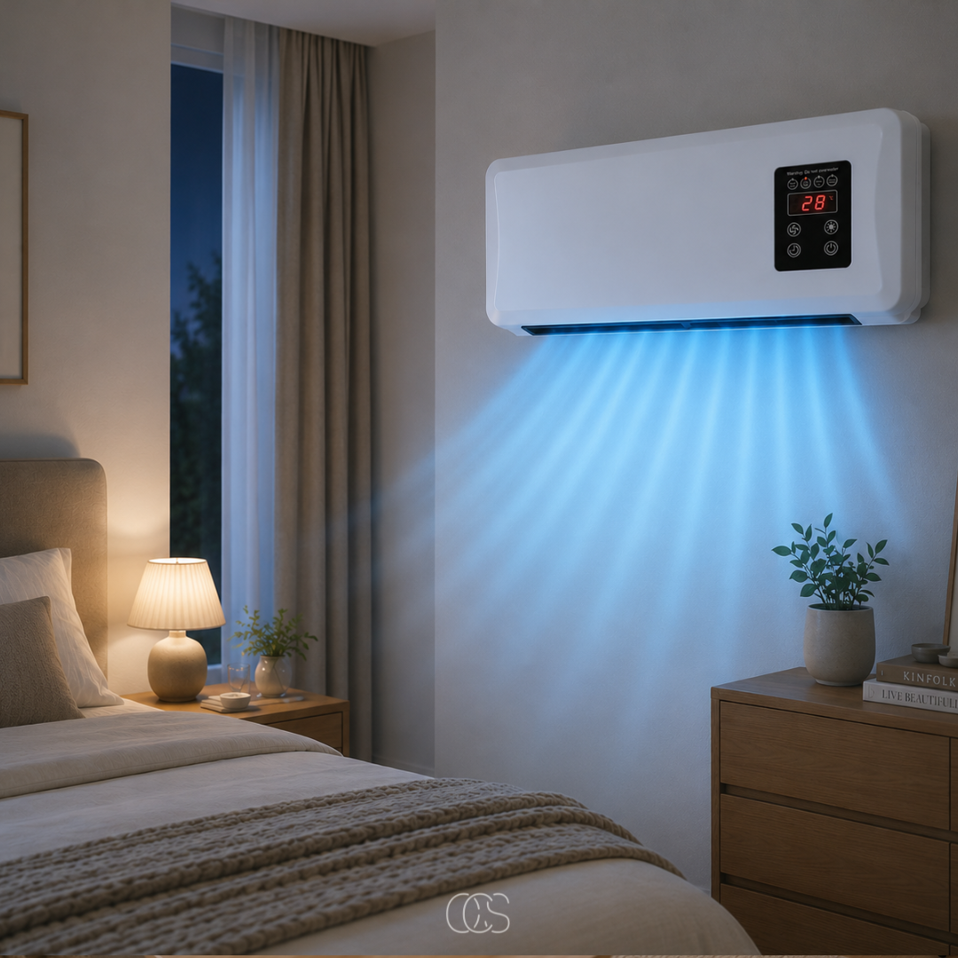 OCS - Wand Aircooler/wandventilator met Verwarming & Droogrek - Met Afstandsbediening