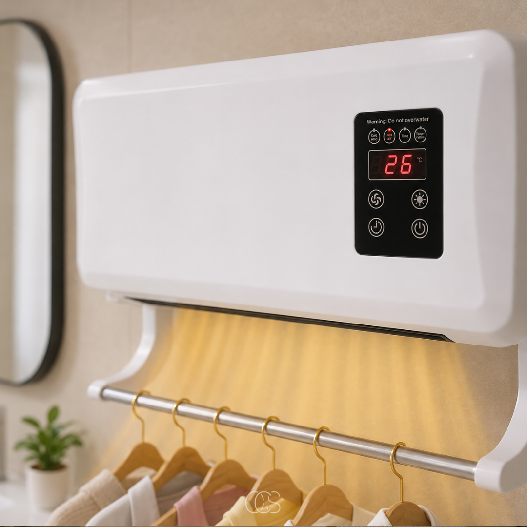 OCS - Wand Aircooler/wandventilator met Verwarming & Droogrek - Met Afstandsbediening