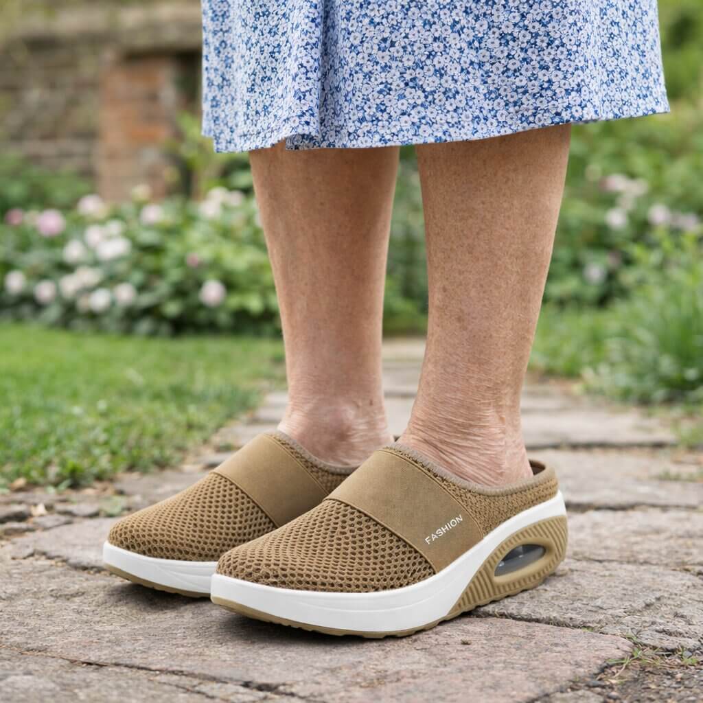 Orthopädische Hausschuhe | Einfaches Reinschlüpfen | Atmungsaktives Mesh | HomeStep